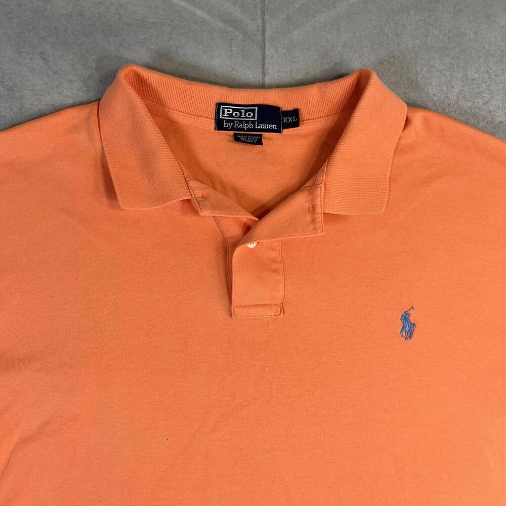 Vintage Polo Ralph Lauren Polo Shirt Mens XXL Coral Classic Fit Blue Pony 90s